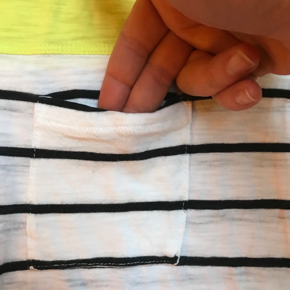 🌸5/$30🌸 Aerie 3/4 Yellow White Stripe Tee, EUC S - Picture 4 of 15